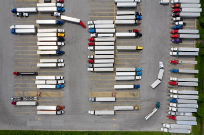 trucks in a parking lot