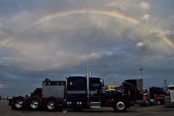 rainbow over 2019 peterbilt 389
