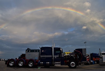 rainbow over 2019 peterbilt 389