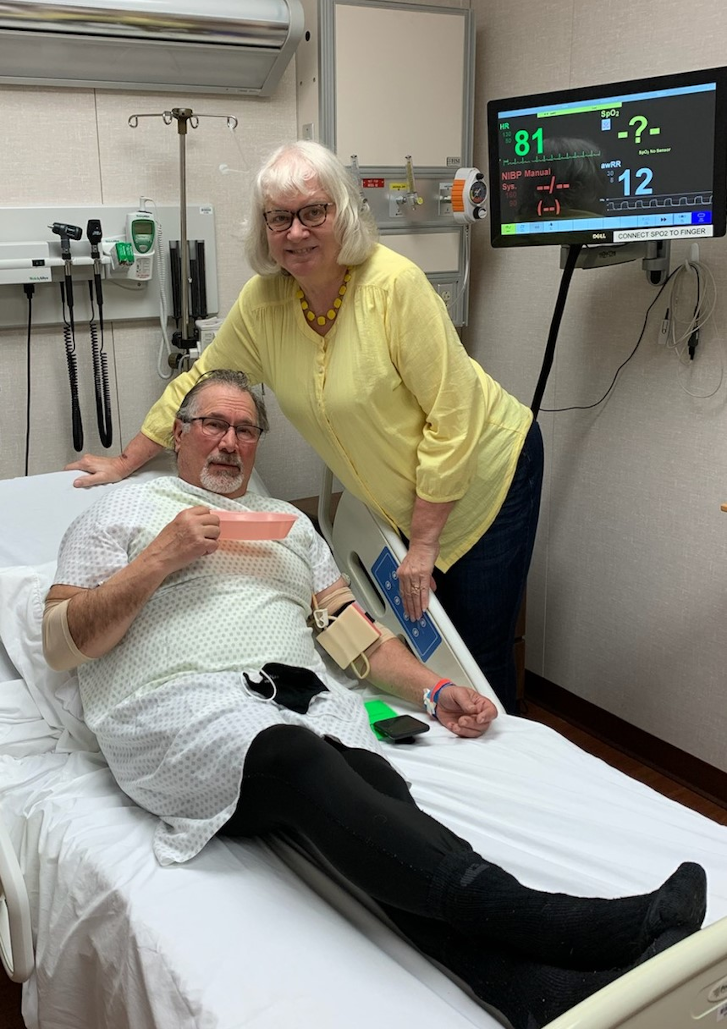Gary Buchs and his wife, Marcia, during a recent patient-simulation exercise