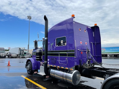 The back of Trevor Hass' 2015 Peterbilt 389