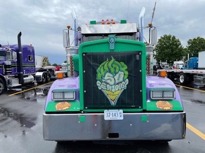 'Why so serious?' Olah's grille cover features The Joker's face with his famous quote from 'The Dark Knight' film.