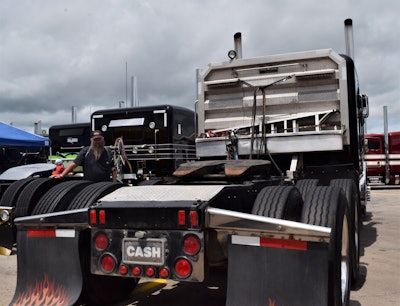 Miller's current rig from the rear with cash decorative plate