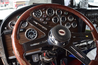 driver's interior of Miller's 359 Peterbilt