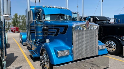 One-truck owner-operator Clayton Driskill is showing his 2018 Kenworth W900L, 'That's My Job,' at the show.