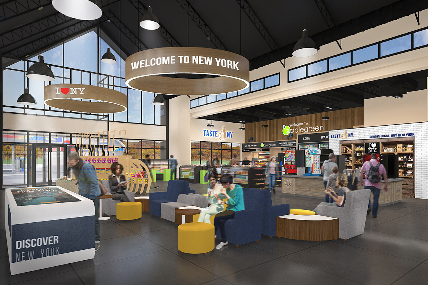 How remodeled rest areas will look inside.