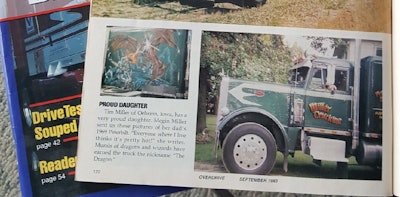 Miller's 1969 Peterbilt 359 featured in the 1996 Overdrive magazine