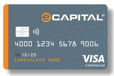 Visa card from eCapital gives clients access to factoring funds | eCapital Corp. and its freight-factoring business unit has launched a new commercial credit card program with Visa. The eCapital platform provides clients with direct connections to the funds in their eCapital accounts and robust reporting to manage all Visa transactions. Through this collaboration, the company can offer clients new options for receiving funds through a commercial credit card and accessing a revolving line of credit to bridge the gap in day-to-day business cash flow. eCapital’s freight clients will be the first to benefit from this new technology. The platform works directly with eCapital’s existing mobile app and client portal to provide freight factoring clients with direct control of their funds. Within the company’s client portal, business owners can set spending limits for drivers, limit the frequency of charges, and control the type of merchants and vendors where the eCapital Visa Commercial Credit Card can be used. The collaboration with Visa also includes Visa Direct, that company's real-time push payments platform, according to the company. That will allow eCapital to disburse approved funds in real time. The industry standard for factoring is currently limited to funding clients using ACH, wire transfers and other methods that are generally reliant on East Coast banking hours. The eCapital Visa Commercial Credit Card will be phased into all existing freight clients over the course of the next several months, while new clients will be offered the program upon signing up with eCapital.