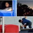 compilation of sharae moore, washington monument, and man washing truck stack