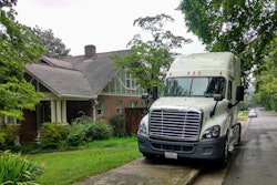 semi truck parked at home
