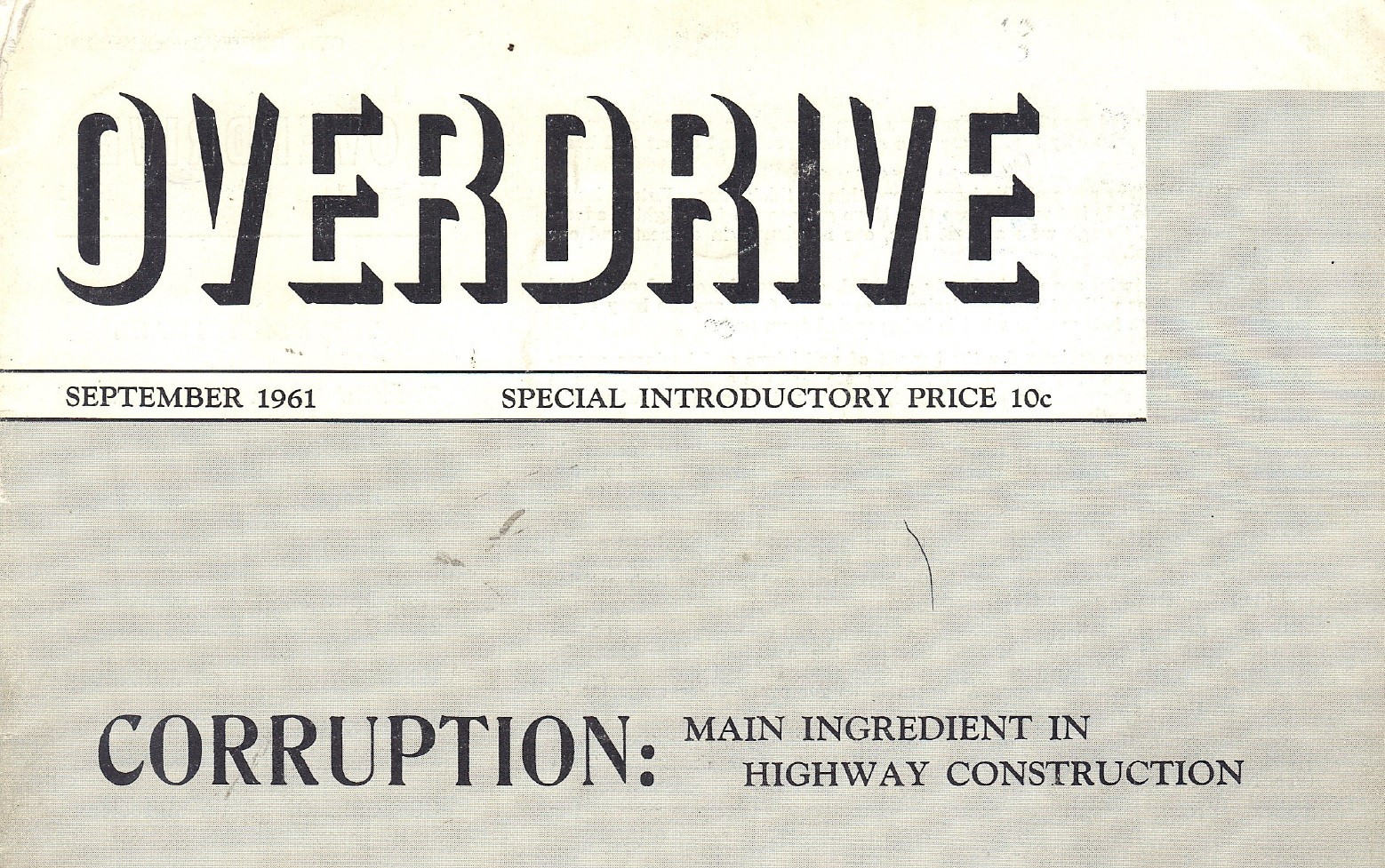 overdrive september 1961 issue cover