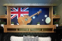 Bed and feature wall inside of Debbie Desiderato's Western Star truck