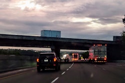 traffic on highway at dusk