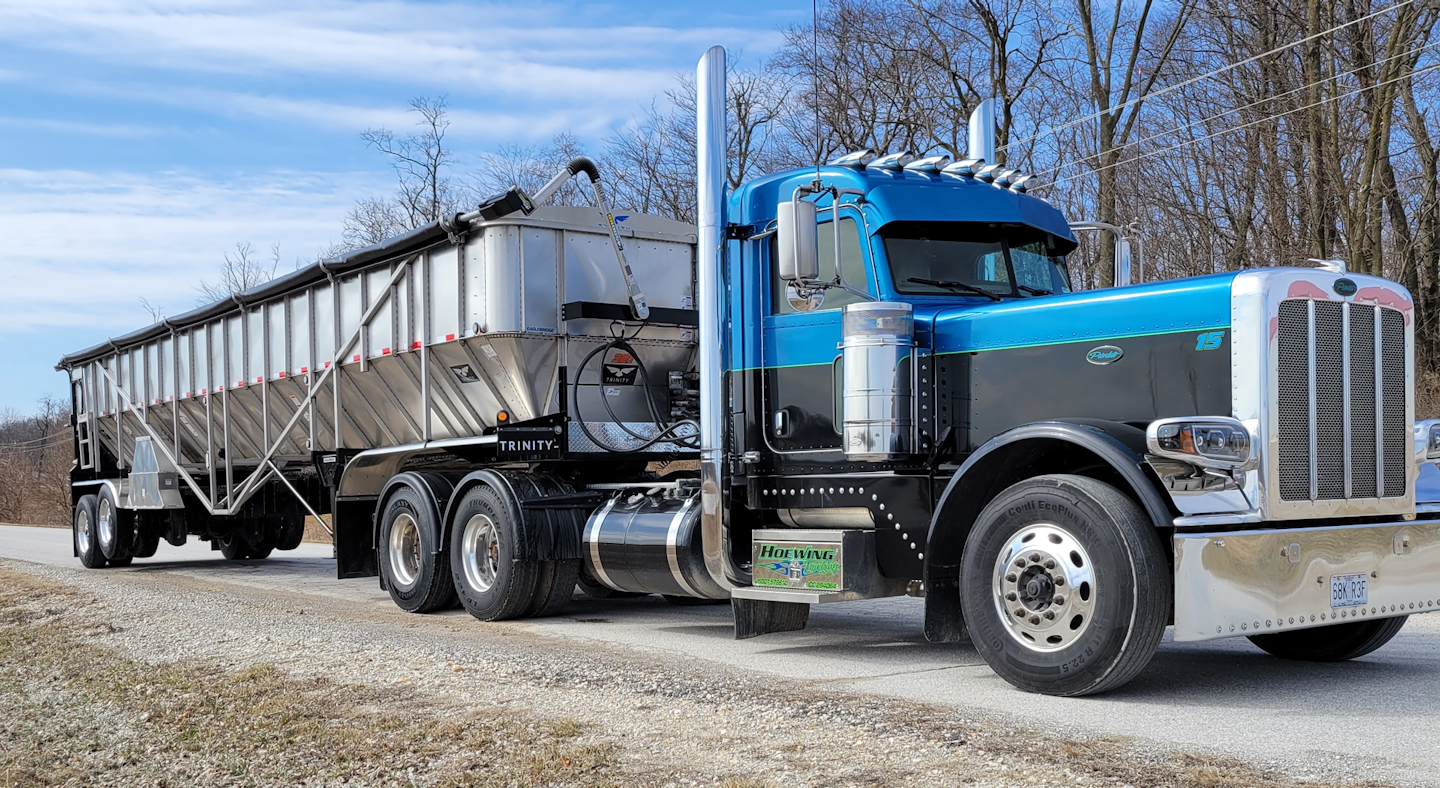 Hoewing's Peterbilt tractor with hopper