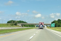 Truck driving on highway