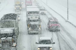 traffic in snowy weather