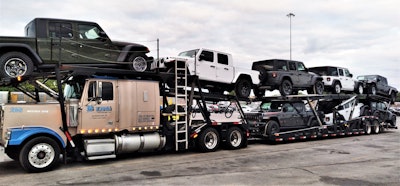 David Bunting's 2006 Western Star and nine-car Cottrell stinger-steer setup