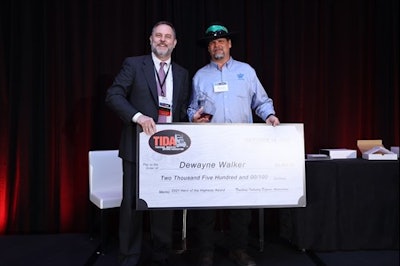 Landstar owner-operator DeWayne Walker won TIDA's Hero of the Highway award for helping a stranded motorist.