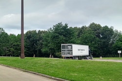 Semi-truck parked at rest area