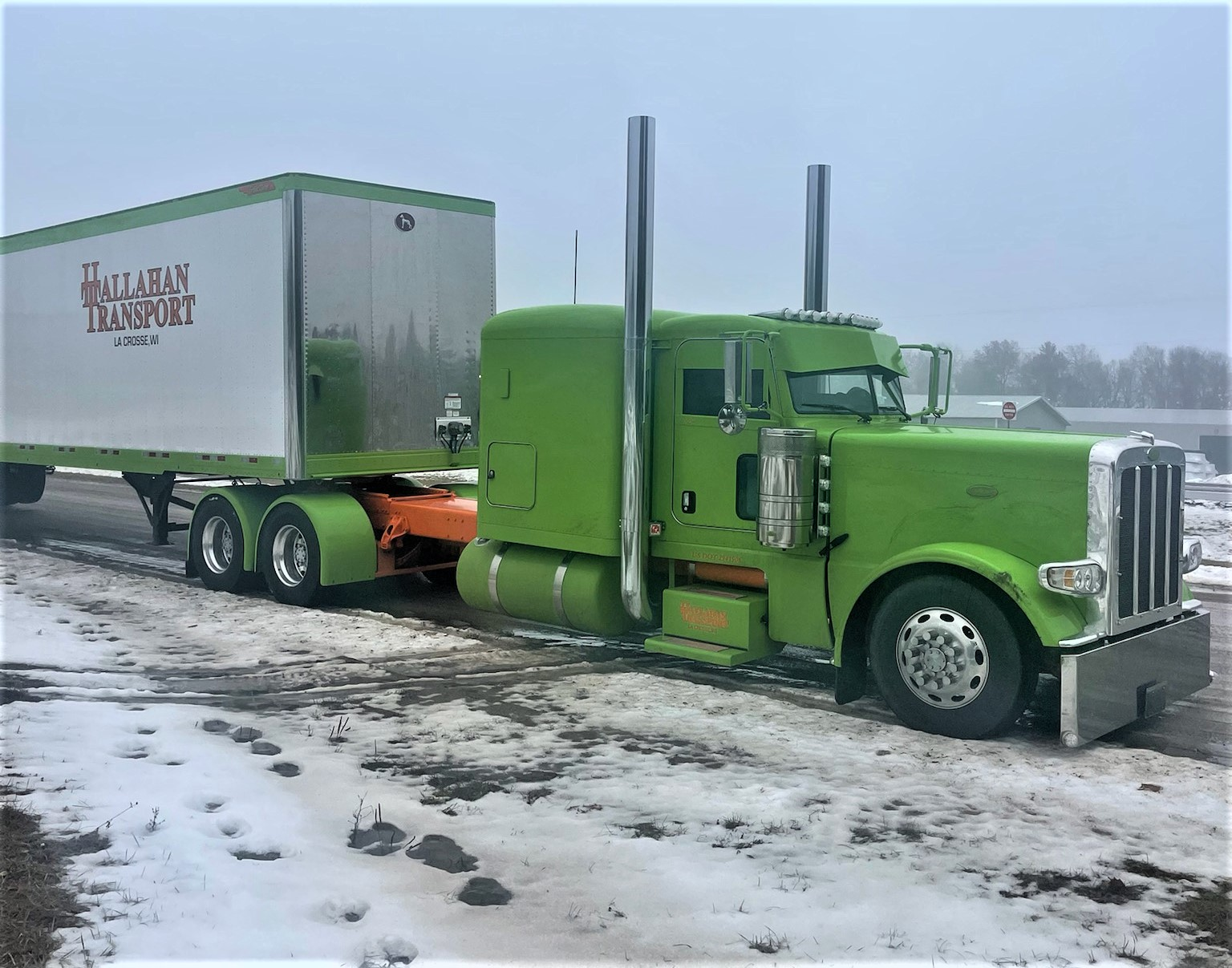 Hallahan Transport show truck in snow and ice