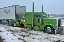 Hallahan Transport show truck in snow and ice