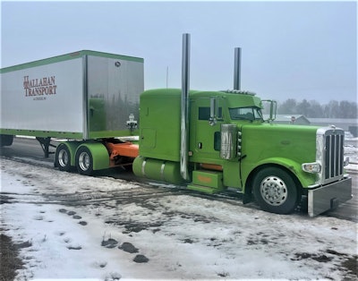 Hallahan Transport show truck in snow and ice