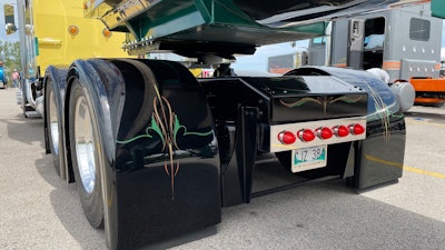 Rear fenders of Jade Transport's 2021 Peterbilt 389