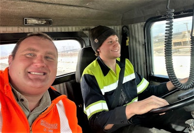 harry smith with driver trainee