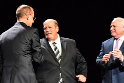 Glen Horack, Bryan Smith and Robert Low at Owner-Operator of the Year presentation in 2021