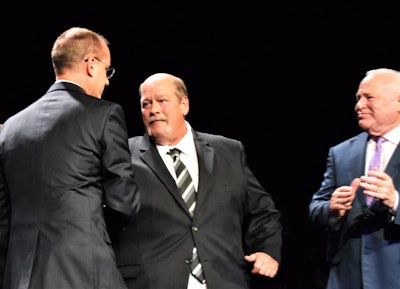 Glen Horack, Bryan Smith and Robert Low at Owner-Operator of the Year presentation in 2021