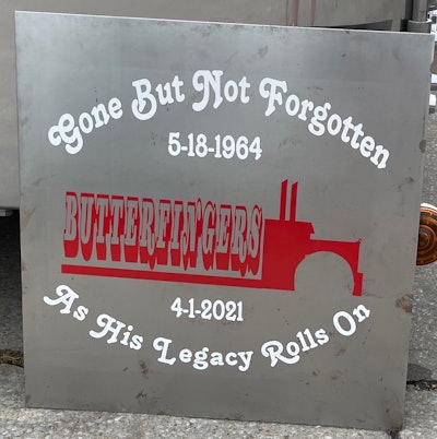 Gone but not forgotten sign for Troy Wilson