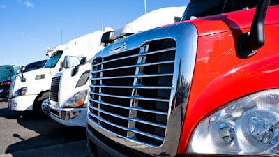 Late model used trucks parked on a lot