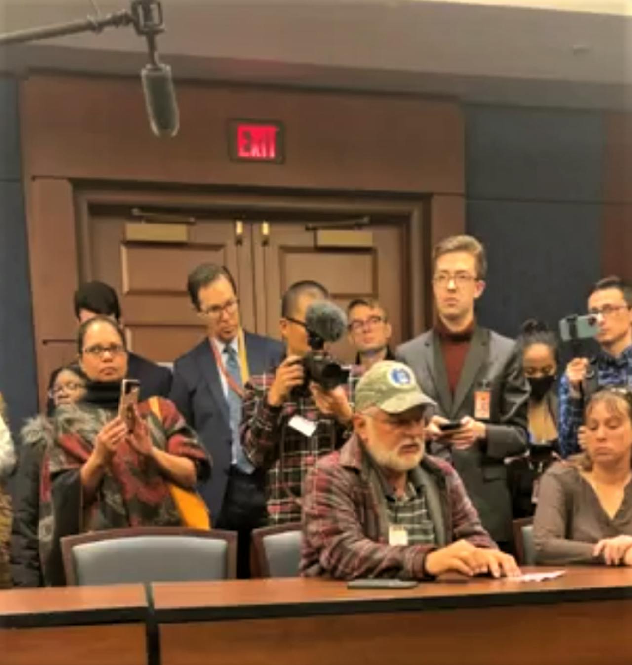 Small fleet owner Ron Coleman, out of Reno, Nevada, noted his daughter, also involved in the business, urged him not to take part in the cross-country convoy given the expense, yet he said, 'I can’t afford not to do this.' He read from a note at the press conference, one of many that came his way from children and other supporters over the course of the convoy. This one was 'wrapped around a cookie,' he said, then reading: 'Dear trucker, I admire your courage and your determination in doing this. I will support you in prayer, for a victory over the sad oppression that is going on. Thank you for fighting for all of us.” It was signed 'a mother of three, God Bless you,' he said. 'I have a box full of these things.' He likens himself in conversations with those bearing the greetings to the Pony Express of days gone by, saying, 'I will collect your tears, I will collect your messages, I will collect your heart, and I will take it here to Washington D.C., and I will deliver.' For him, that mission 'is partially complete,' he said.