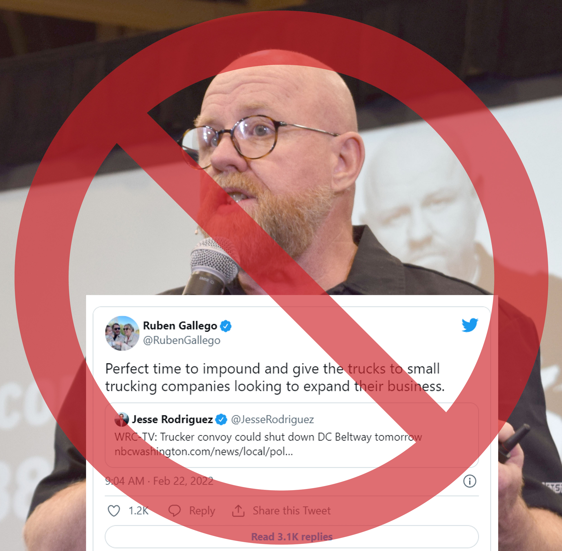 Kevin Rutherford with tweet from Ruben Gallego