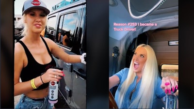 stills from big rig barbie's tiktok