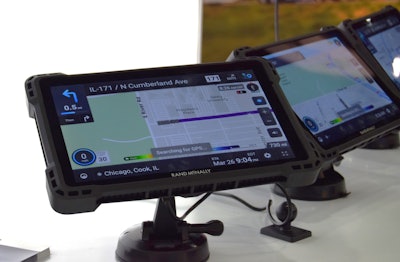 “The average driver” among the engaged Rand McNally user base, Sheldon said, “is about 50 years old. Like me, many wear glasses.” To avoid adding to cognitive load and enable comprehension of data at a glance for such users, the screen on the new TND is not only bigger but “a lot brighter, clearer, and with a lot more contrast. We redesigned the maps and apps to be easier to read.'