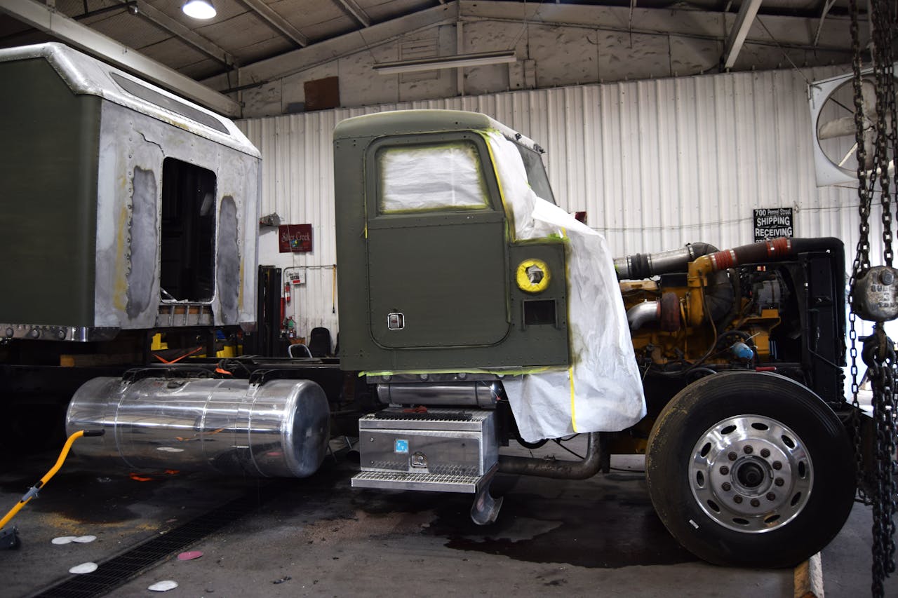 The rig has a rich Henderson-area history, Jason Cowan noted. It had been owned by an owner-operator couple 'here in Henderson County,' Cowan said, who'd been leased to Landstar. The principal operator took ill more than 10 years ago and 'parked the truck on the side of the road' not far from Silver Creek's headquarters. 'He ended up having cancer and passed away.' The rig sat by the roadway before Silver Creek purchased it last summer. The operator's widow, Cowan added, got to see it running one more time with its original paint work in the local Christmas parade this past season, before she passed at the end of December.