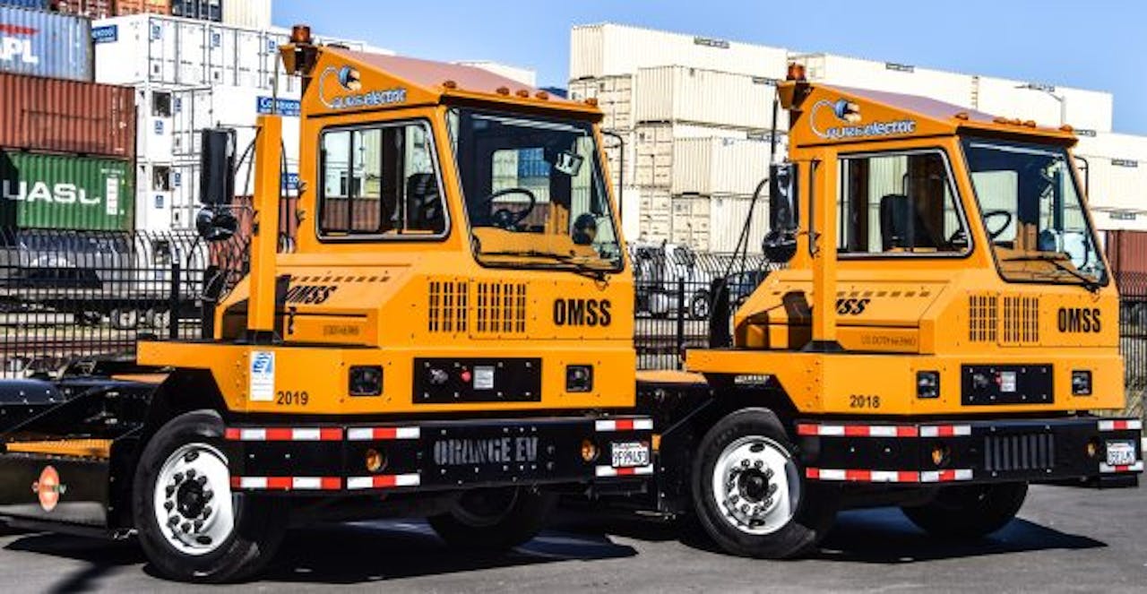 Bill Aboudi's two Orange EV yard hustlers.