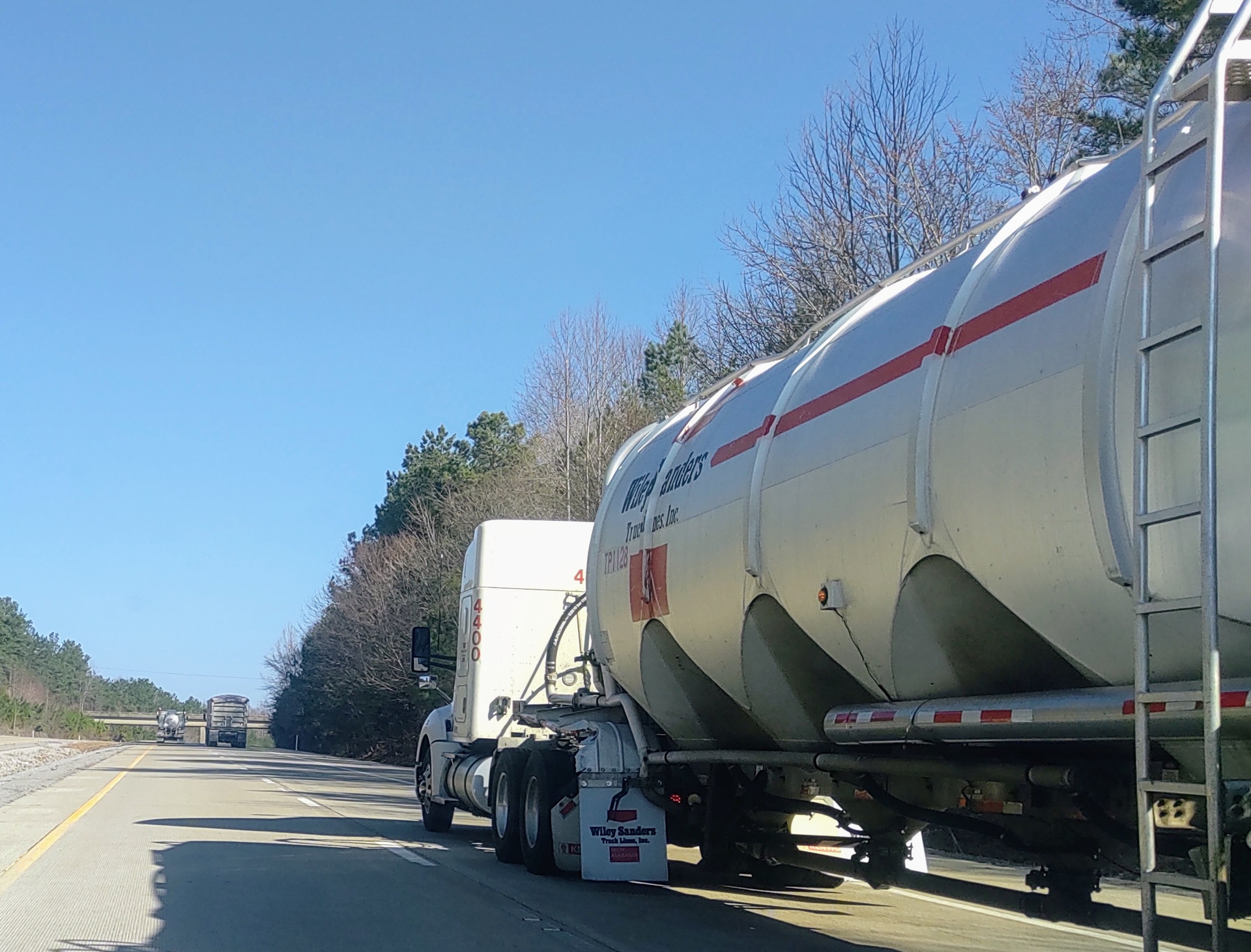 Dry bulk truck on highway