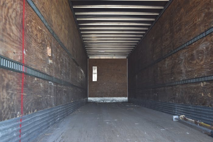 inside of an empty van trailer