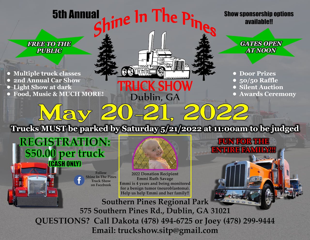 shine in the pines truck show 2022 flyer