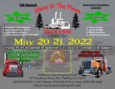 shine in the pines truck show 2022 flyer