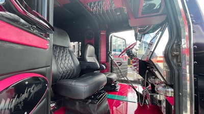 Interior of Josh Van Wagoner's 1998 Peterbilt 379