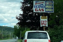 road sign showing $6.43 diesel