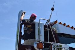 Bryan Mann polishing his truck stack
