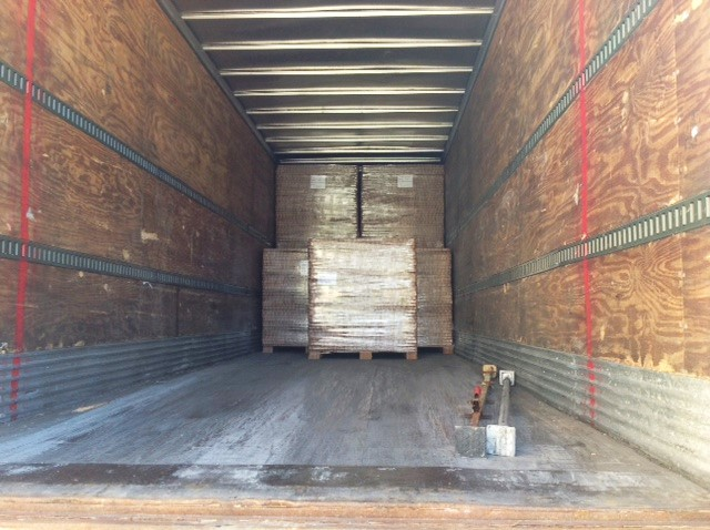 Mostly empty tractor trailer