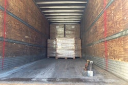 Mostly empty tractor trailer