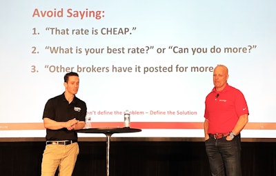 Mercer's Tyler Johnston and Truckstop.com's Brent Hutto at MATS