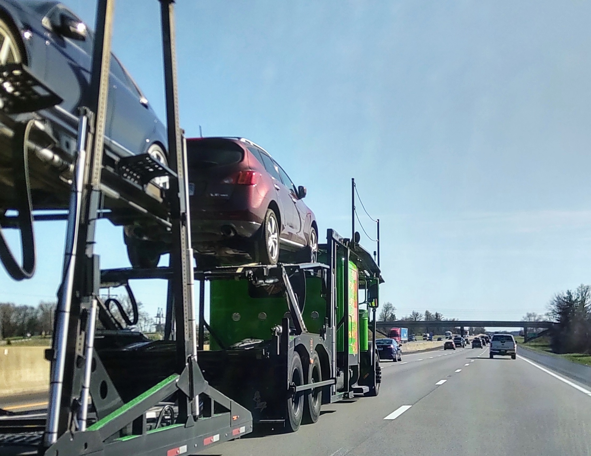 car hauler on highway