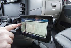 electronic logging device in cab